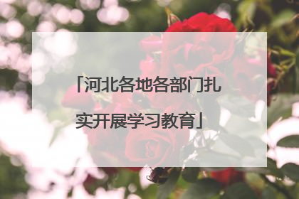 河北各地各部门扎实开展学习教育